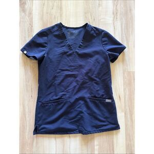 Figs Navy Casma 3 pocket V-Neck Scrub Top